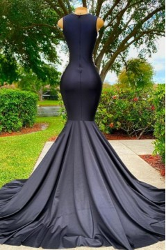 Long Black Mermaid Lace Prom Dresses 801492