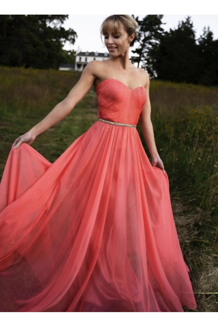 A-Line Chiffon Long Prom Dresses Formal Evening Gowns 901109