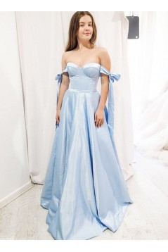 A-Line Off the Shoulder Long Prom Dresses Formal Evening Gowns 901118