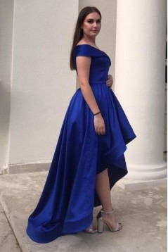 High Low Royal Blue Prom Dress Formal Evening Gowns 901213