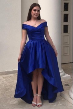 High Low Royal Blue Prom Dress Formal Evening Gowns 901213