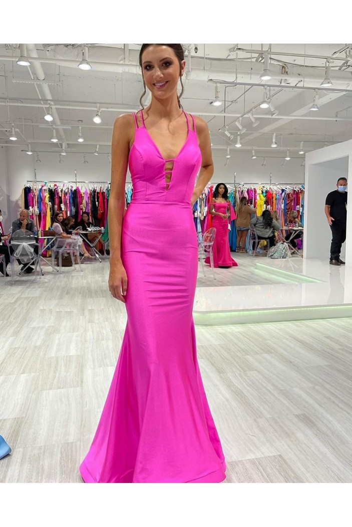 Elegant Mermaid Spaghetti Straps Prom Dress Formal Evening Gowns 901224