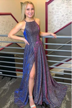 A-Line Sparkle Long Prom Dress Formal Evening Gowns 901241