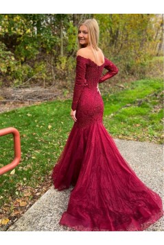 Elegant Mermaid Lace Long Prom Dress Formal Evening Gowns 901361