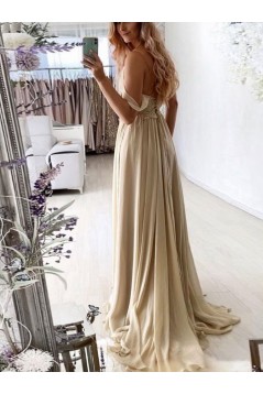 Chiffon and Lace Long Prom Dress Formal Evening Gowns 901378