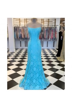 Elegant Mermaid Spaghetti Straps Lace Prom Dress Formal Evening Gowns 901405