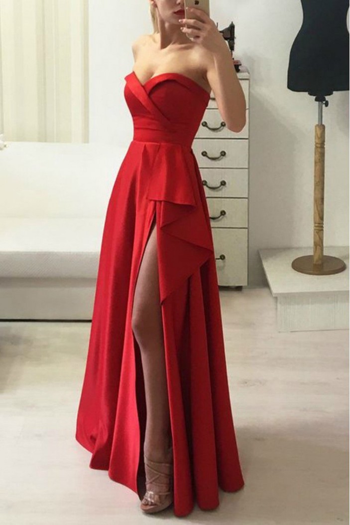 Long Red Sweetheart Prom Dress Formal Evening Gowns 901434