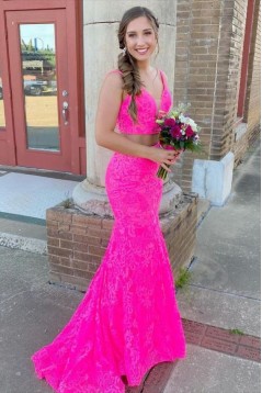 Elegant Mermaid Two Pieces Lace Prom Dress Formal Evening Gowns 901456