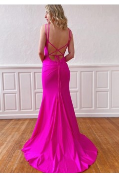 Mermaid Spaghetti Straps Long Prom Dresses Formal Evening Gowns 901550