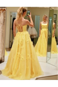 Long Yellow Prom Dresses Formal Evening Gowns 901553