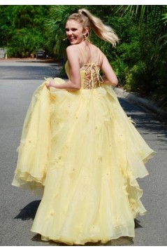 Long Yellow Prom Dresses Formal Evening Gowns 901553