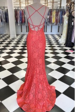 Mermaid Lace Long Prom Dresses Formal Evening Gowns 901567