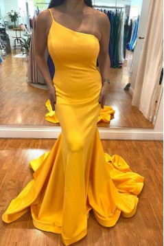 Mermaid One Shoulder Long Prom Dresses Formal Evening Gowns 901578