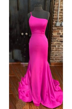 Mermaid One Shoulder Long Prom Dresses Formal Evening Gowns 901578