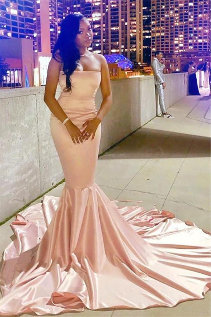 Long Mermaid Strapless Prom Dresses Formal Evening Gowns 901628