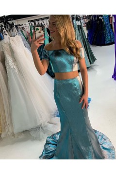 Mermaid Sparkle Two Pieces Prom Dresses Formal Evening Gowns 901648