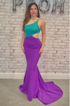 Long Mermaid One Shoulder Prom Dresses Formal Evening Gowns 901658