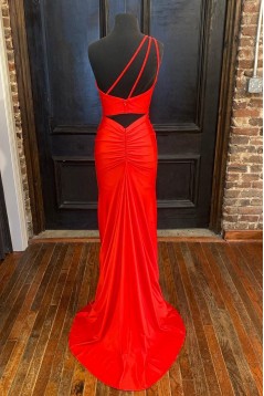 Mermaid One Shoulder Long Prom Dresses Formal Evening Gowns 901768