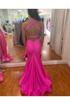 Long Fuchsia Mermaid Prom Dresses Formal Evening Gowns 901788