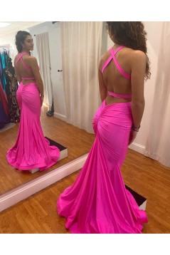 Long Fuchsia Mermaid Prom Dresses Formal Evening Gowns 901788