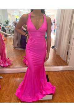 Long Fuchsia Mermaid Prom Dresses Formal Evening Gowns 901788