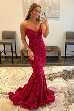 Mermaid Long Sequins Prom Dresses Formal Evening Gowns 901813