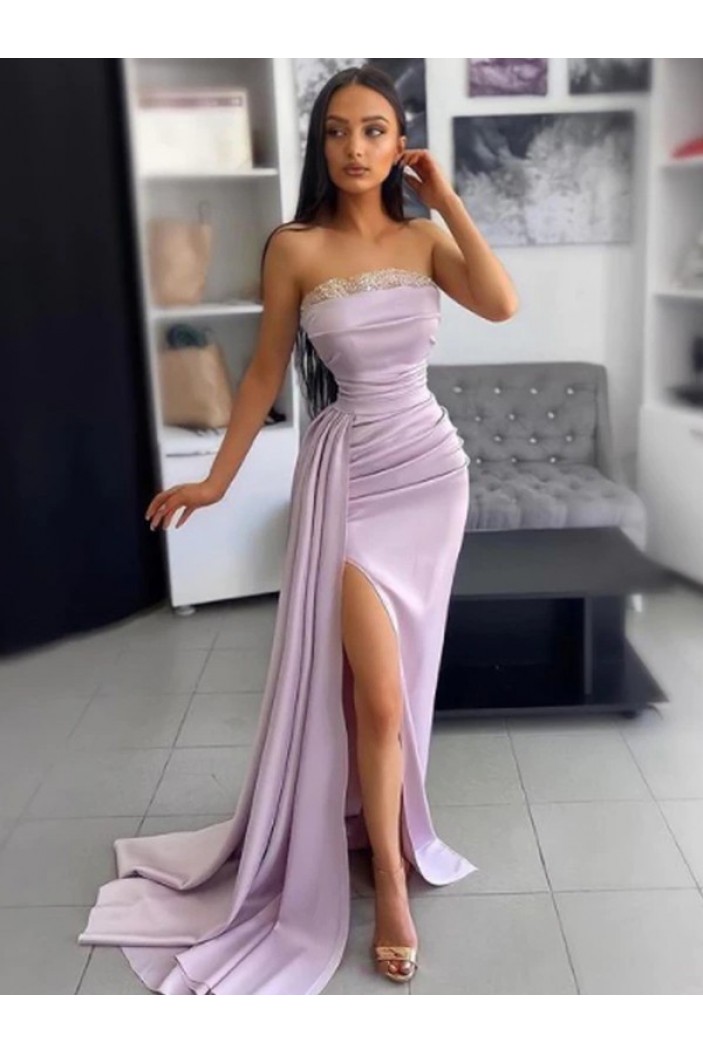 Sheath Strapless Sleeveless Long Prom Dresses Formal Evening Gowns 901850