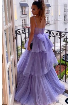 Elegant Lavender Tulle Long Prom Dresses Formal Evening Gowns 901872