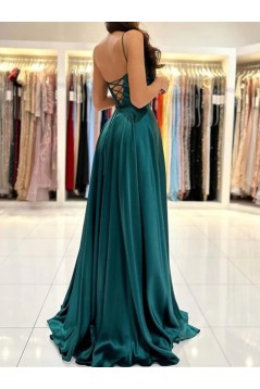 A-Line Simple Spaghetti Straps Long Prom Dresses Formal Evening Dresses 901903