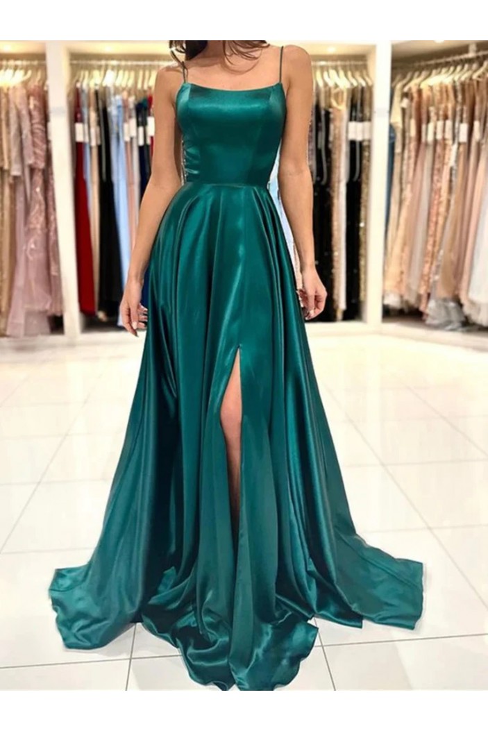 A-Line Simple Spaghetti Straps Long Prom Dresses Formal Evening Dresses 901903