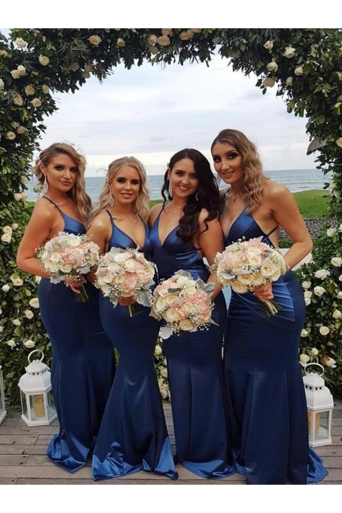 Long Royal Blue Mermaid Floor Length Bridesmaid Dresses 902007