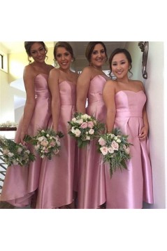 Short Pink High Low Bridesmaid Dresses 902141