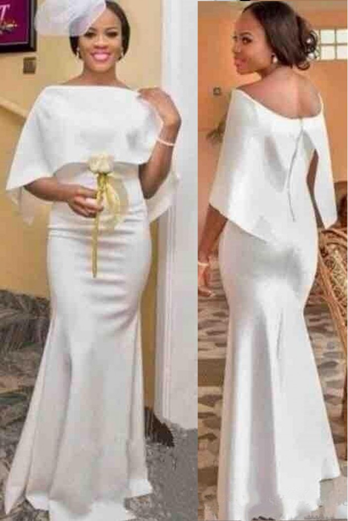 Long White Mermaid Bridesmaid Dresses 902434