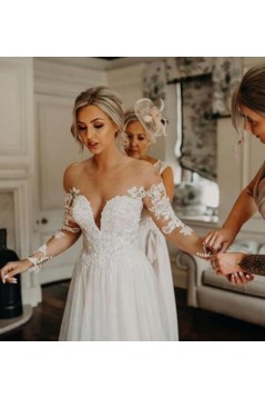 Elegant Lace Wedding Dresses Bridal Gowns with Long Sleeves 903002