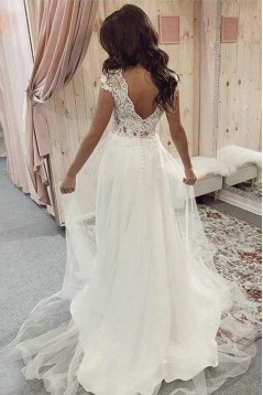 Lace and Tulle Long Wedding Dresses Bridal Gowns 903016