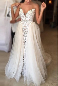 Lace and Tulle Sweetheart Wedding Dresses Bridal Gowns 903062