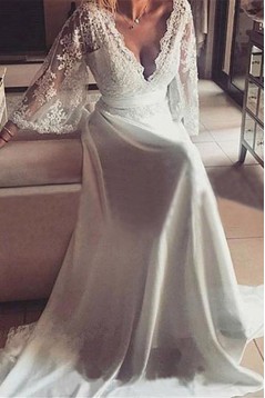 A-Line Chiffon and Lace Wedding Dresses Bridal Gowns 903086