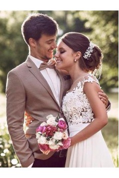 A-Line Chiffon and Lace Wedding Dresses Bridal Gowns 903101
