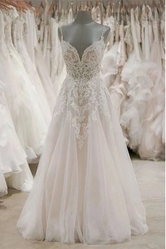 A-Line Lace and Tulle Wedding Dresses Bridal Gowns 903111