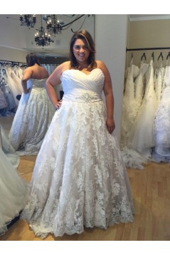 A-Line Sweetheart Lace Plus Size Wedding Dresses Bridal Gowns 903157