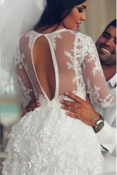 Short Lace Long Sleeves Wedding Dresses Bridal Gowns 903159