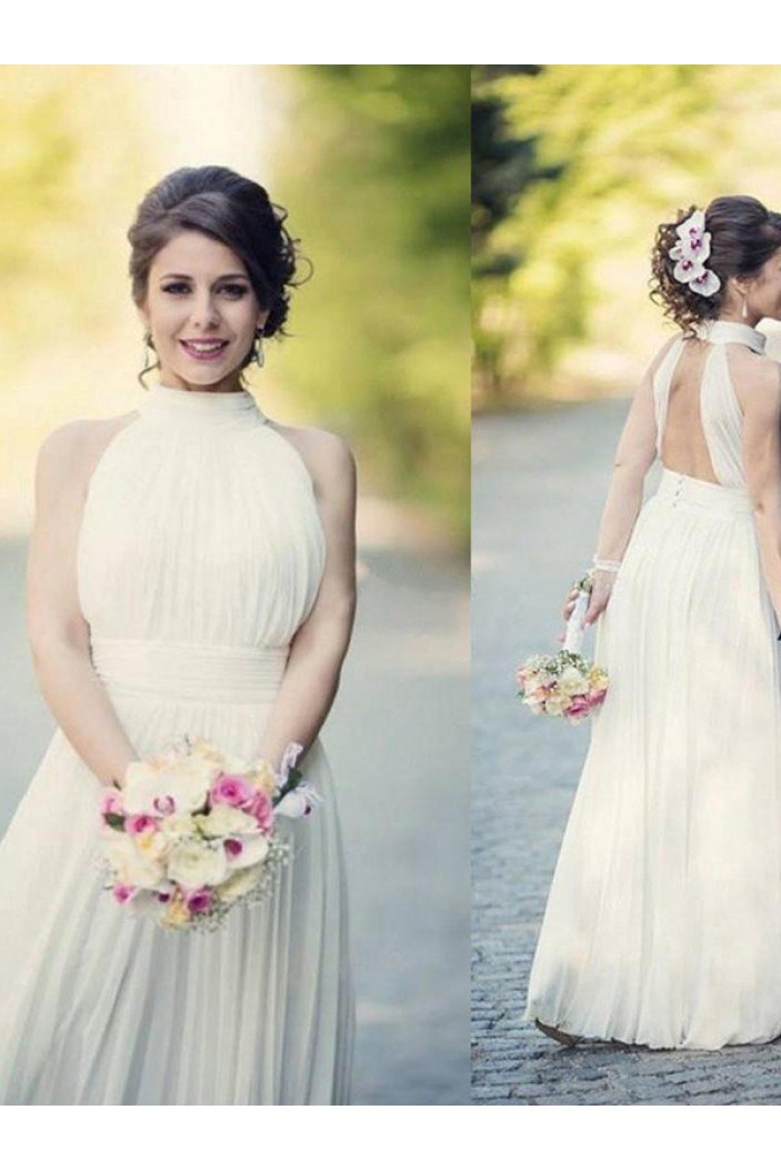 Long Chiffon Floor Length Wedding Dresses Bridal Gowns 903253