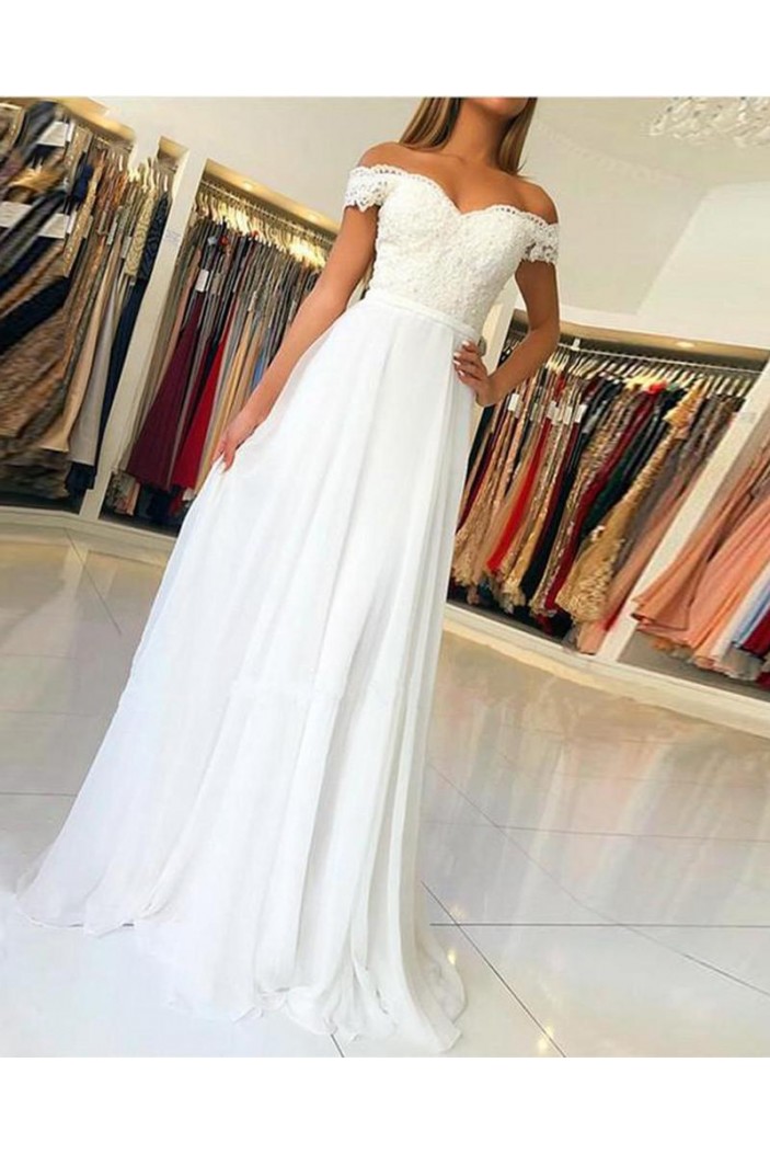 A-Line Chiffon and Lace Wedding Dresses Bridal Gowns 903258