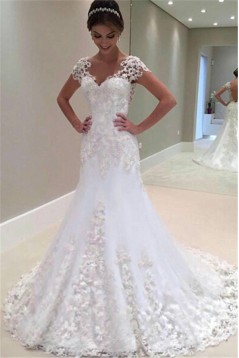 Elegant Mermaid Beaded Lace Wedding Dresses Bridal Gowns 903277