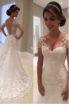 Elegant Mermaid Beaded Lace Wedding Dresses Bridal Gowns 903277