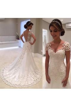 Elegant Mermaid Beaded Lace Wedding Dresses Bridal Gowns 903277