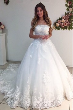 A-Line Lace Off the Shoulder Wedding Dresses Bridal Gowns 903282