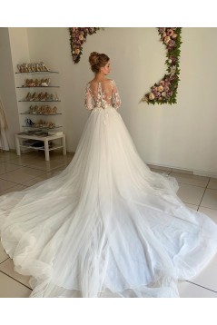Lace and Tulle Long Sleeves Wedding Dresses Bridal Gowns 903330