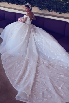 Ball Gowns Off the Shoulder Lace Wedding Dresses Bridal Gowns with Long Sleeves 903341