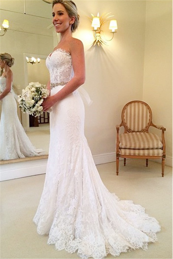 Mermaid Lace Long Wedding Dresses Bridal Gowns 903372